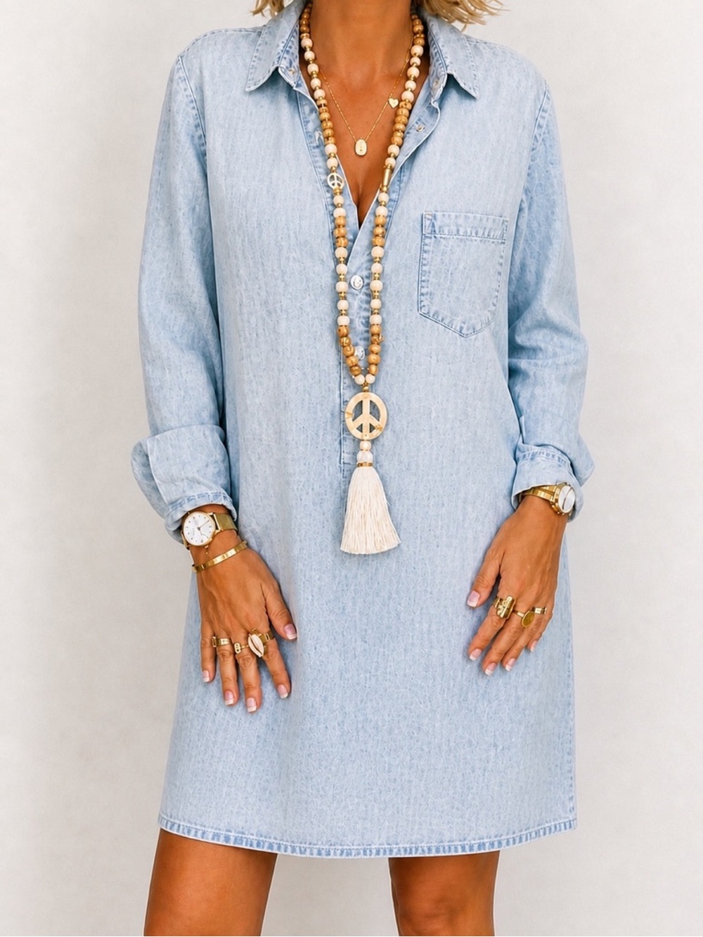 Rails Valerie dress in light acid wash, size XXL
